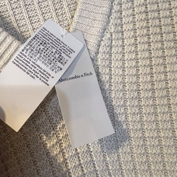 NWT Abercrombie & Fitch Sleeveless Cream Knit Sweater Vest XL Academia Old Money - Picture 4 of 6